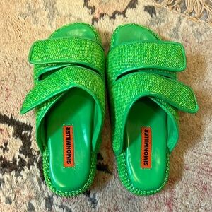 Simone Miller CRO Slides in Alligator green.